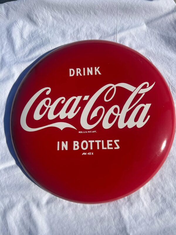 single-sided painted metal 12 inch Coca Cola button